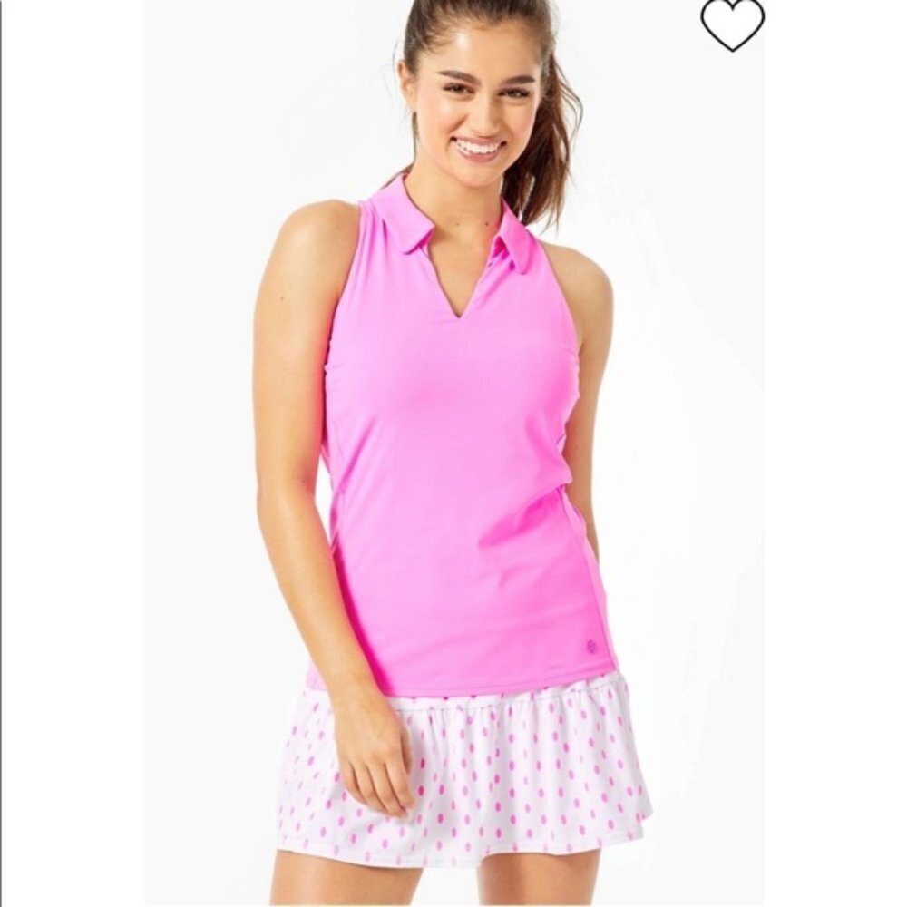 Lilly Pulitzer Luxletic Gardenia Skort size large in Prosecco Pink oval dot NWT